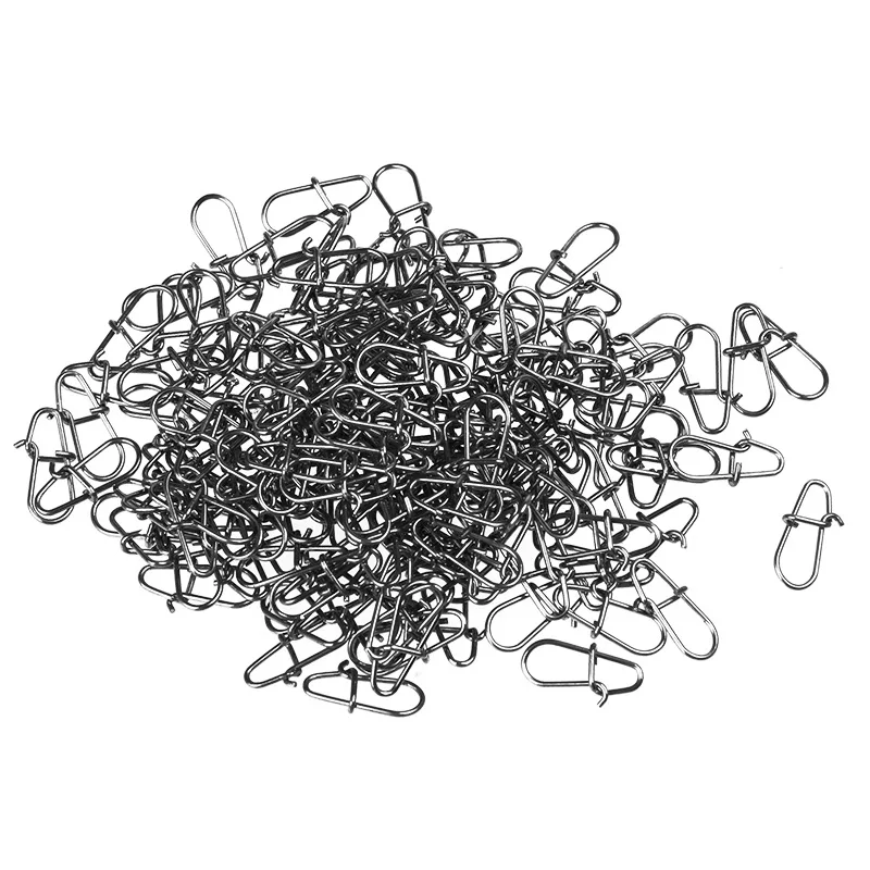 100 piezas # 000-4 #   Pesca bonito gancho Snap Pin 304 barril de pesca de acero inoxidable conector de señuelo giratorio accesorios conector Snap - imagen 4