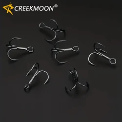 100/50 unids/caja anzuelos de pesca triples de acero al carbono súper alto pesca en el mar anzuelo afilado de Triple púas para aparejos de señuelo de pesca de carpa Jig