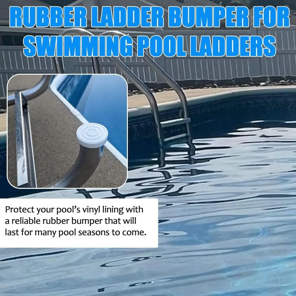 Nuevos parachoques de goma para escaleras de piscinas, aptos para tapones interiores blancos estándar de 1,9 ", tapones para extremos, escaleras para piscinas enterradas - imagen 5