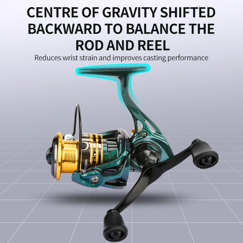 Carrete giratorio CEMREO serie 1000/2000 mango de Metal con soporte de carrete 5,2: 1 carrete de equipo de pesca para CORREA de pesca - imagen 2