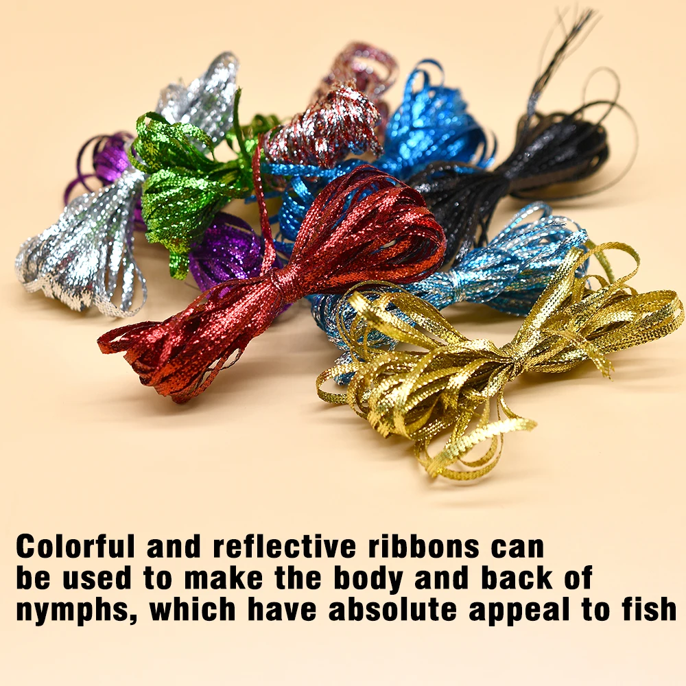 MNFT trenza de diamante plano, Material para atar moscas, Espalda descubierta, 9 colores, Flash corporal, 3mm - imagen 5