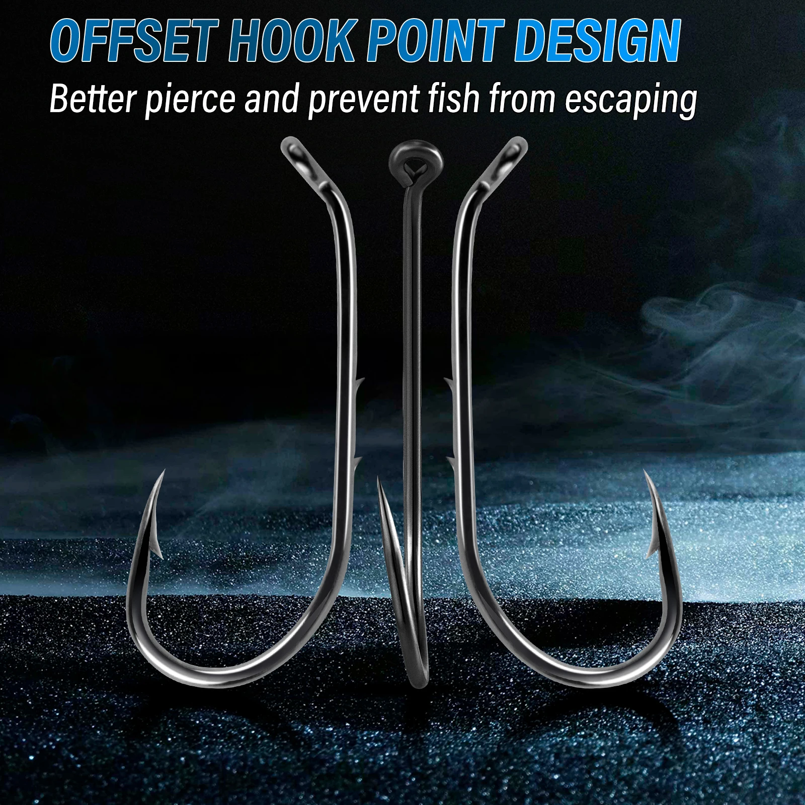 100 Uds Baitholder anzuelo de pesca doble con púas vástago largo anzuelo de cebo vivo gusano abajo ojo Offset para trucha de agua dulce Panfish - imagen 3