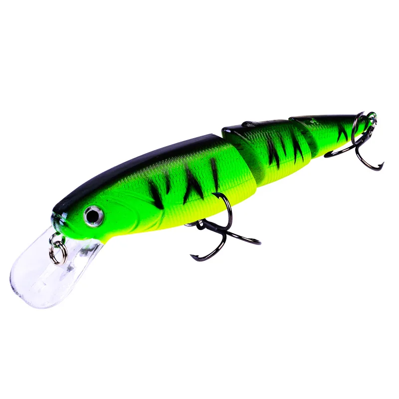 Señuelos de Pesca flotantes, 11cm, 15g, 3 segmentos, Swimbait, Crankbait lento, cebo duro Artificial, aparejos de lubina Isca, 1 unidad