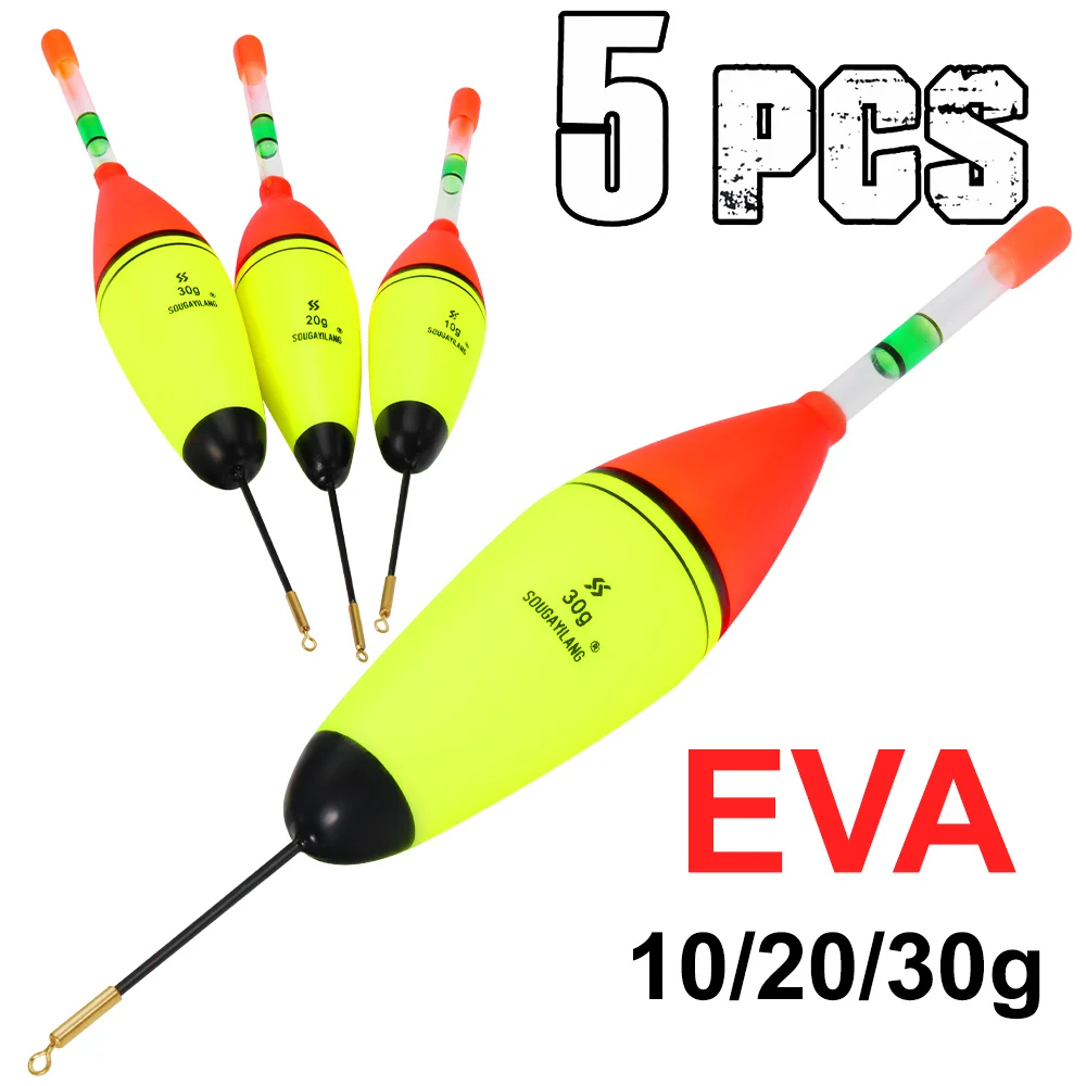 Sougayilang 5 unids/lote juego de flotadores de pesca 10g 20g 30g boya flotante de espuma Bobber para accesorios de pesca equipo aparejos de pesca