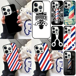 Funda para iPhone con diseño barbero – Tijeras y rayas de peluquero