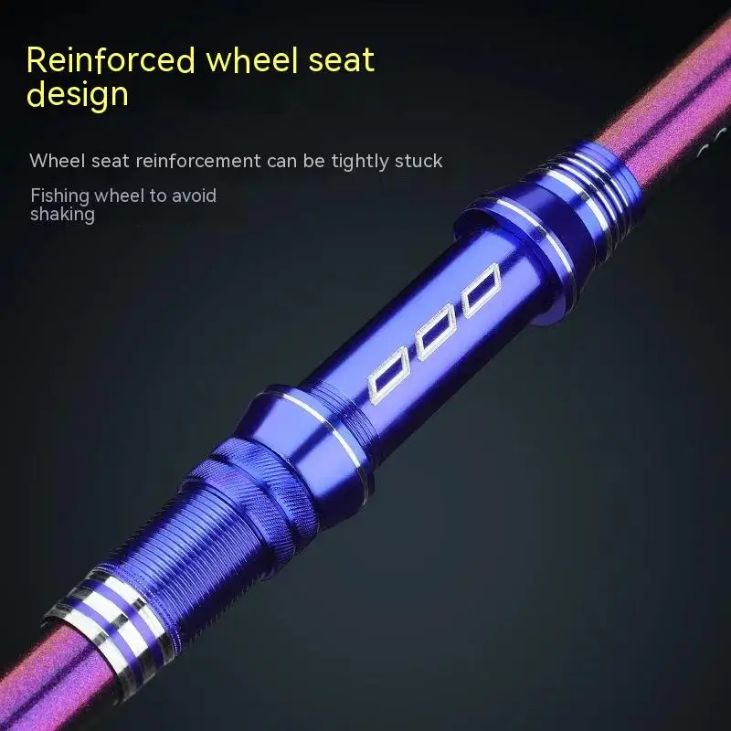 Cañas de pescar Ultra duras, 2,1-4,5 m, cañas de lanzamiento y carrete, caña de mar de carbono, pesca de largo alcance, Spinning telescópico, cañas de carpa plateadas - imagen 5