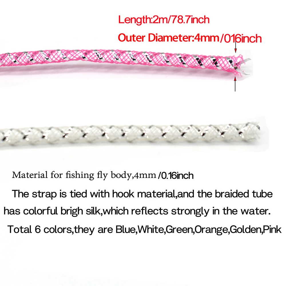 MNFT tubo de atado de moscas de 6 colores, Material de Flash de cuerpo de pez para cebo de pesca - imagen 4