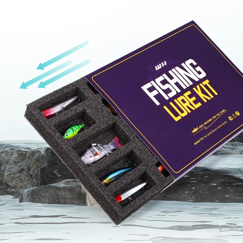 15 piezas de caja de regalo de cebo F #   Juego de cebo Luya, cebo duro Vib Wave, escalada, equipo de pescado multisección - imagen 2