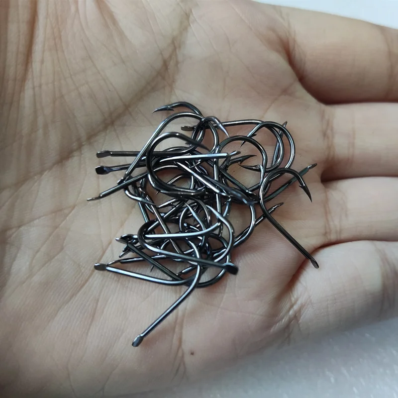 1000 Uds anzuelo de pescado boca torcida con púas anzuelos de Pesca de níquel negro anzuelo único artículos de Pesca de carpa marina accesorios de equipo Pesca - imagen 3