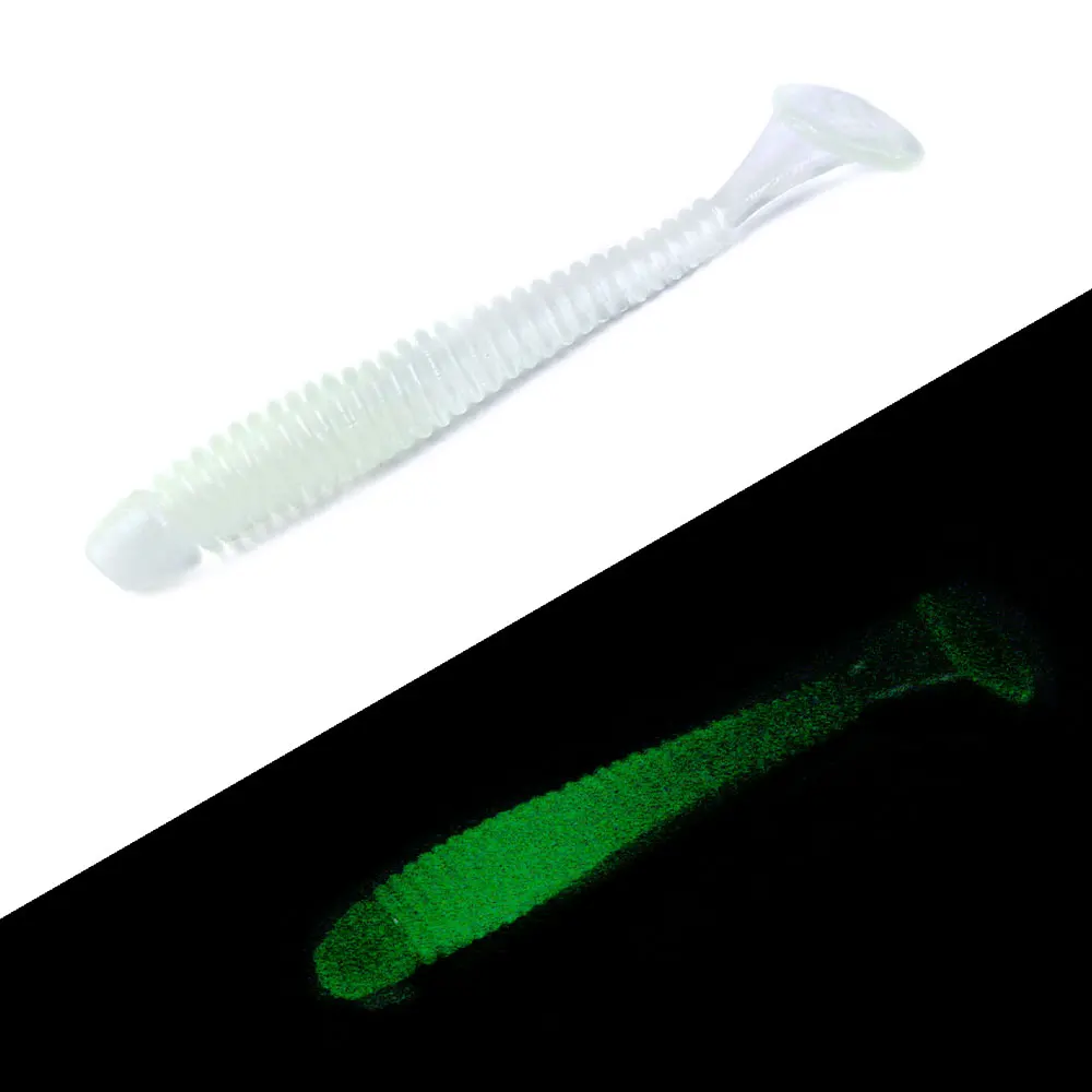 5cm 10 unids/pack suave T cola señuelo de Pesca conjunto larva gusano Swimbaits cebos de silicona Pesca lubina carpa aparejos de Pesca cebo de silicona - imagen 5