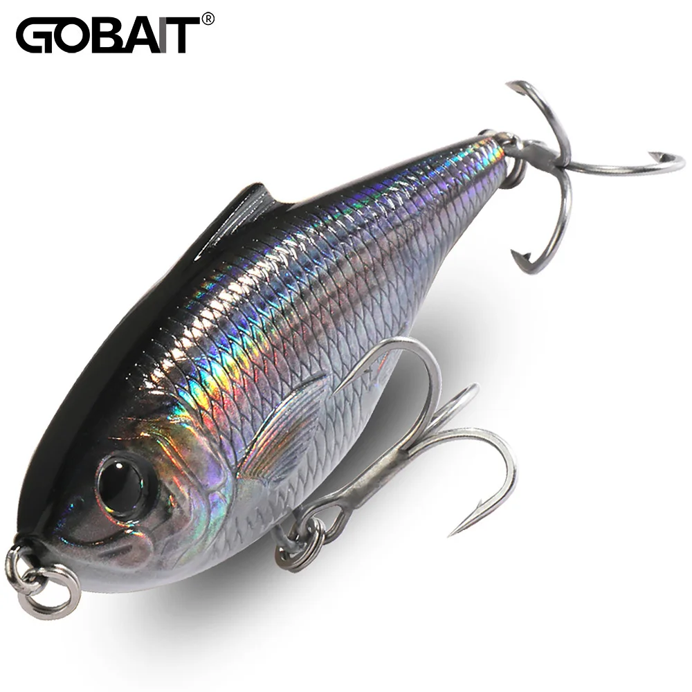 GOBAIT-señuelo de lápiz flotante de agua superior, 12g, 20g, bola de acero, Swimbait, Pesca Wobbler, aparejos Jerkbait, cebo Twitch