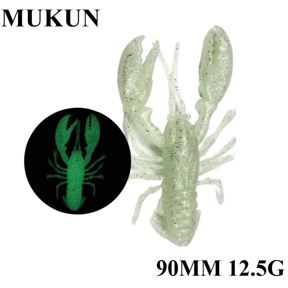 Señuelos blandos de pesca, 2 uds., 12,5g/90mm, cebos blandos flotantes de cangrejo, señuelo de plástico Swimbait Wobblers, Señuelos de Pesca artificiales