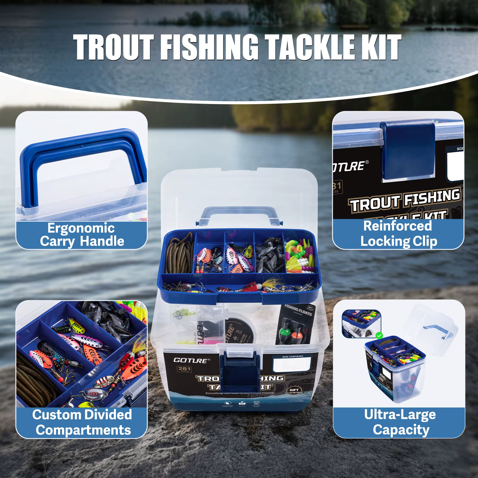 Maletín de pesca Goture – Caja organizadora con aparejos incluidos - imagen 2