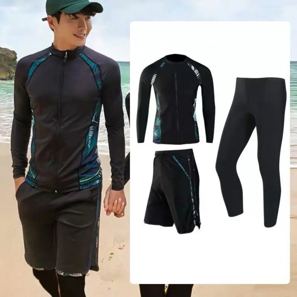Traje de neopreno dividido de manga larga estilo cremallera pantalones largos traje de buceo Material suave protección solar traje de Surf estilo de pareja - imagen 4