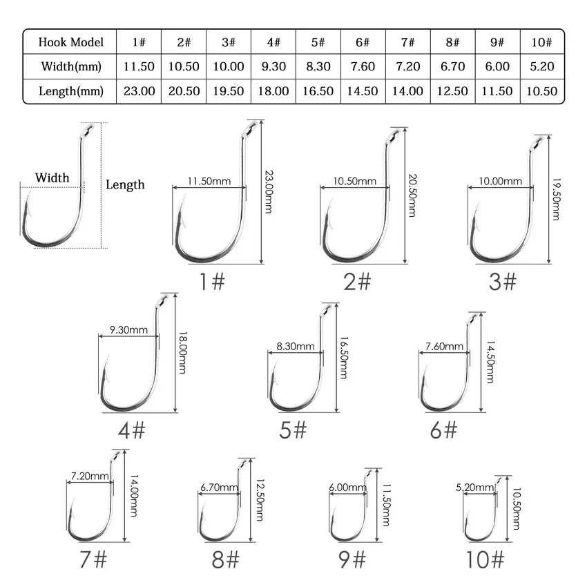 Anzuelos de pesca de pulpo de alto carbono, conjunto de aparejos circulares con púas afiladas, proveedor de anzuelos con dureza 5C, 100 unids/lote por caja - imagen 2
