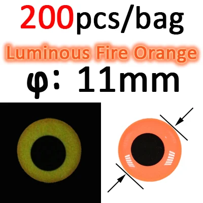 200pcs11mmFireOrange