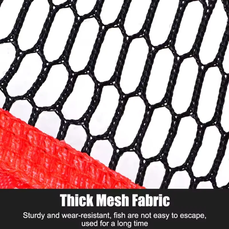 Bolsa de red de pesca plegable, jaula de rejilla pequeña de nailon, paquete de redes para peces, monofilamento de boca, cesta viva para peces, bolsa portátil con cordón de malla - imagen 5