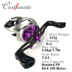Castfanatic Carrete Baitcasting BFS Ultraligero para la Trucha