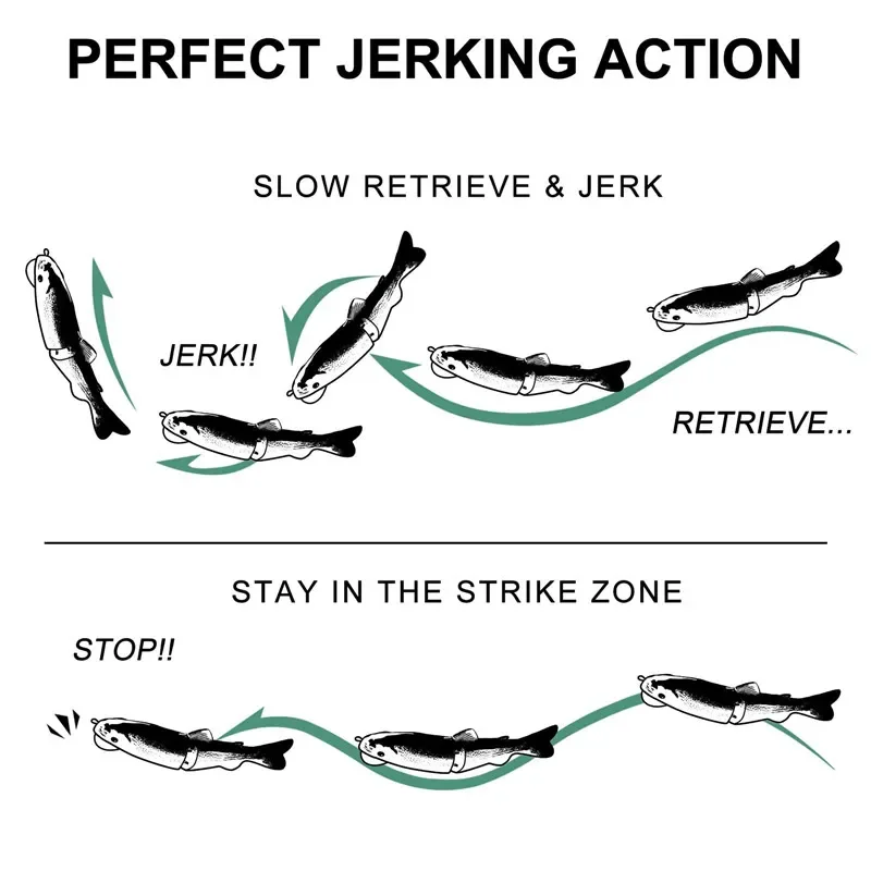 Slowsinking-Señuelos de Pesca de 100mm y 19g, cebos de pesca multiarticulados, señuelo duro, Swimbait, cebo Artificial para aparejos de pesca - imagen 5