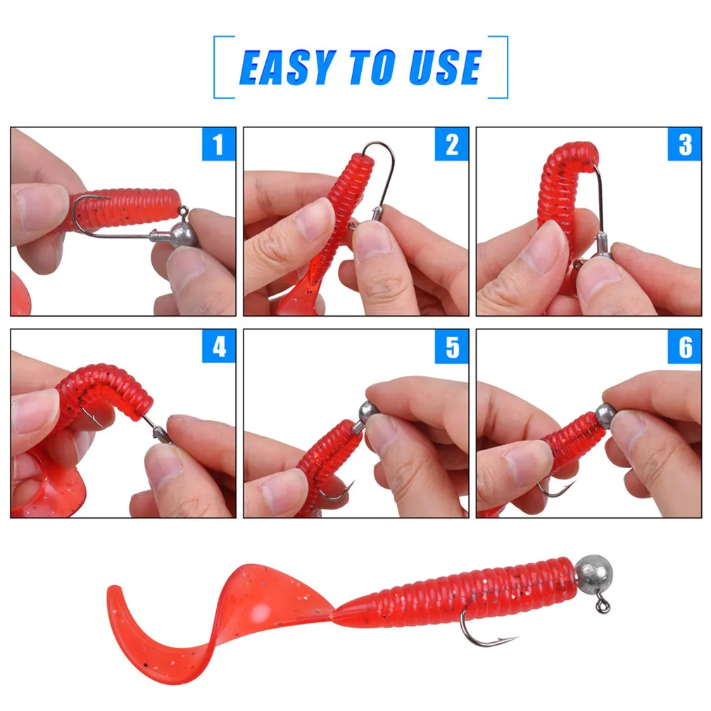 Jig Heads gusano anzuelo de pesca con cabeza de bola redonda, anzuelo para pesca de trucha, lubina, tipo de pez, anzuelos de pesca con cabeza de anzuelo, 1g-10g - imagen 4