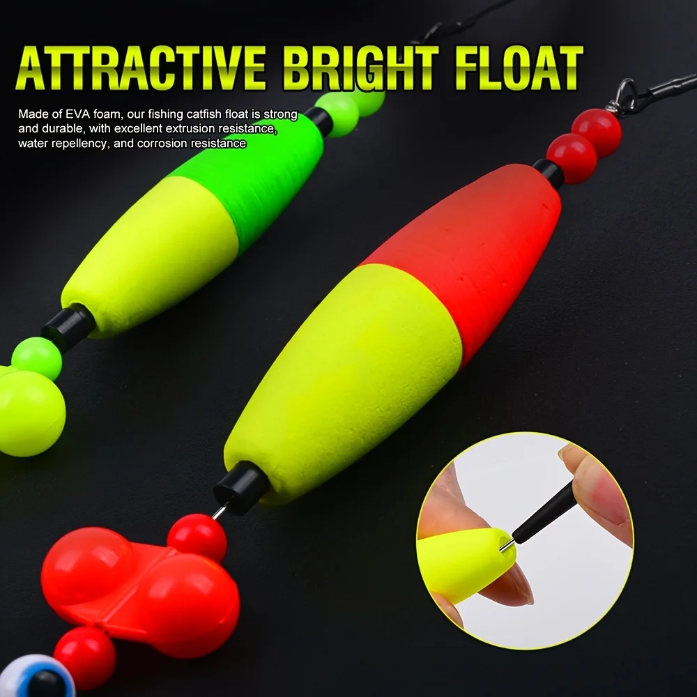 Equipos de pesca Catfish 3PCS con 6/0 # 8/0 # 10/0 # Anzuelos circulares de acero inoxidable y espuma, ideales para juegos de pesca de bagre - imagen 5