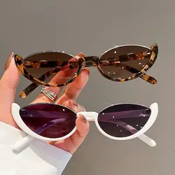 Gafas de sol ojo de gato medio marco, unisex, lentes oscuras urbanas