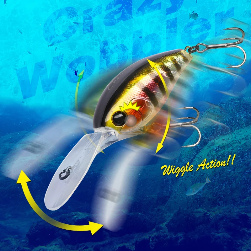 TSURINOYA-señuelo de pesca 60F Crankbait 60mm 16,6g CHASER 0-3m de largo, cebo duro Artificial flotante, Lucio Ajing Crank TS - imagen 2