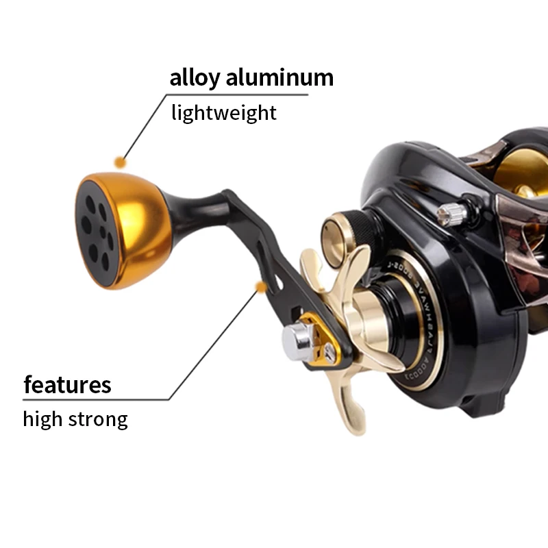 Ruke-mango de carrete de pesca de aleación, balancín de pesca para rueda de curricán con mango de perilla de aluminio, accesorio de carrete de pesca de tamaño 8x5mm, 1 ud. - imagen 5