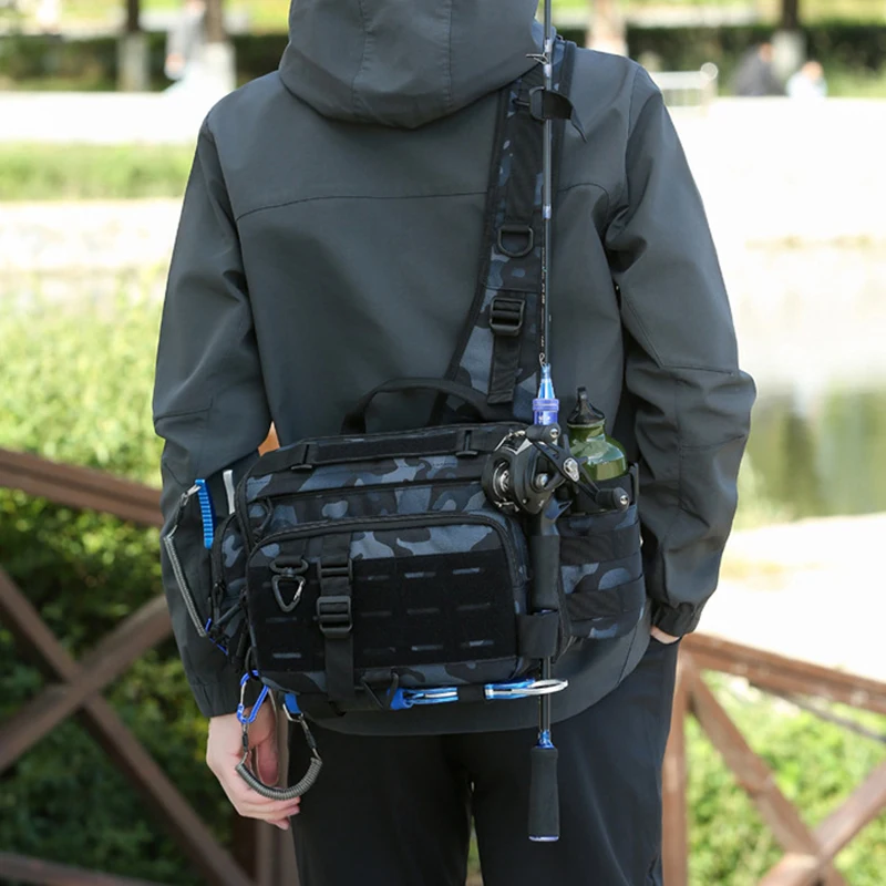 Bolsa de pecho con señuelo de pesca, bandolera táctica Molle, mochila para caña EDC, viaje al aire libre, caza, cintura, senderismo, bolso de hombro, bolsa de aparejo - imagen 3
