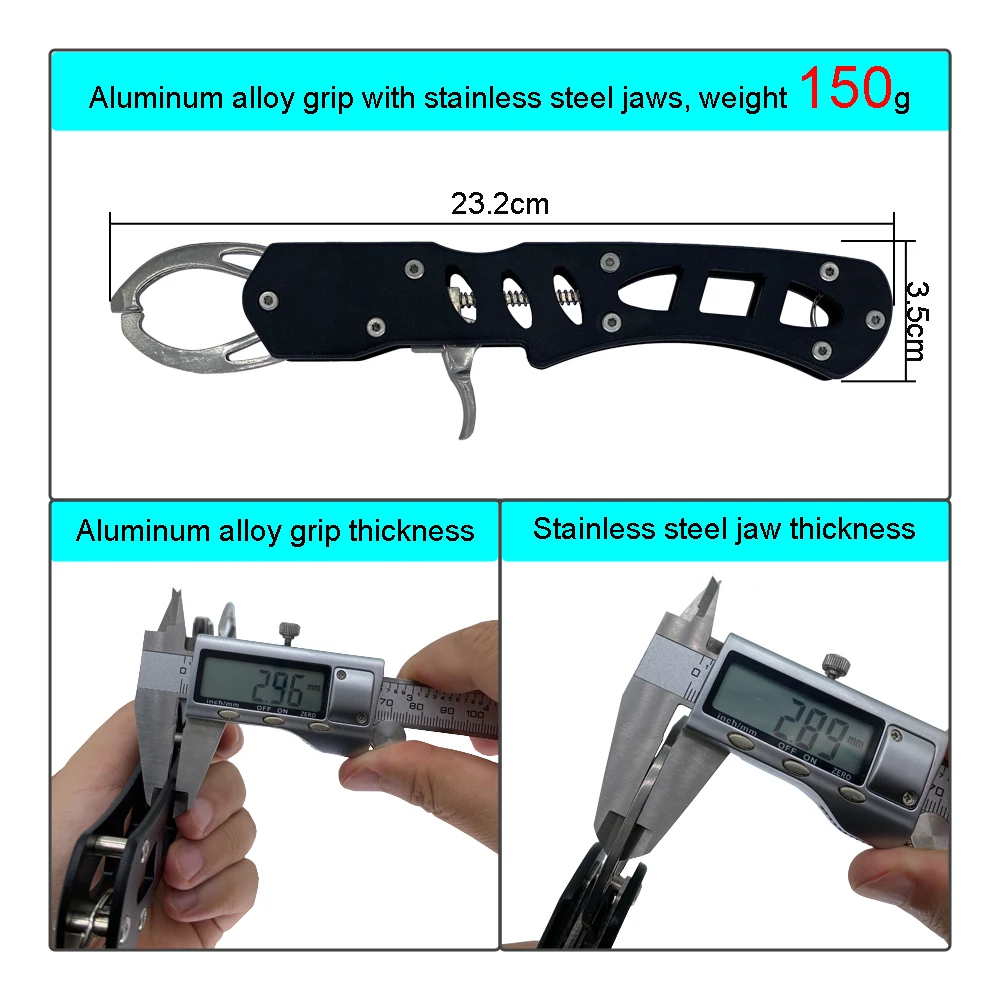 Controlador de pescado de acero inoxidable, aleación de aluminio, Boca de pescado, clip de labio de pescado, antióxido, alicates de agarre Luya, entretenimiento deportivo al aire libre - imagen 3