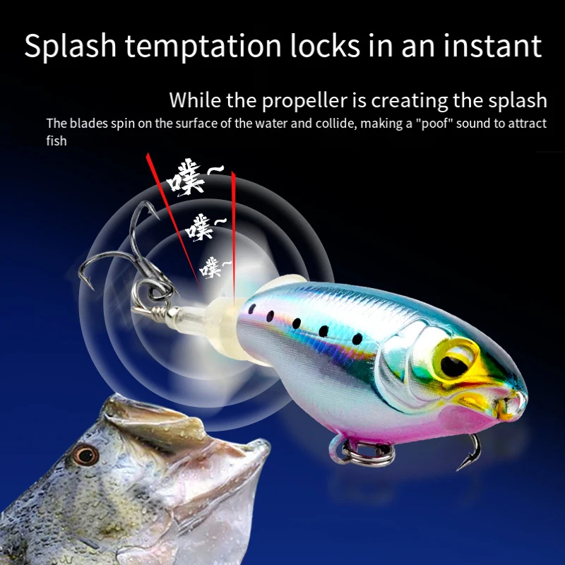 Señuelo de pesca con hélice, 7,5 cm, 9,2 cm, 6,5g, 12g, cebo duro biónico, aparejos de pesca, cola giratoria, cebo giratorio para pesca al aire libre - imagen 3