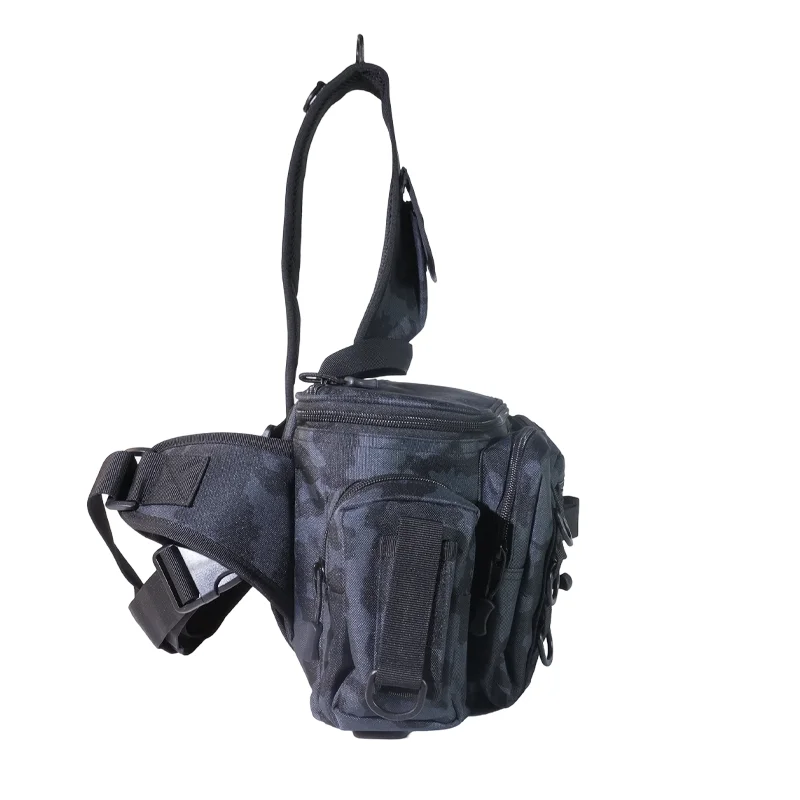 DEUKIO-mochila para equipo de pesca, caja de cebo, bolsa de almacenamiento para equipo, mochila de pesca para hombre con soporte para poste, bandolera - imagen 5