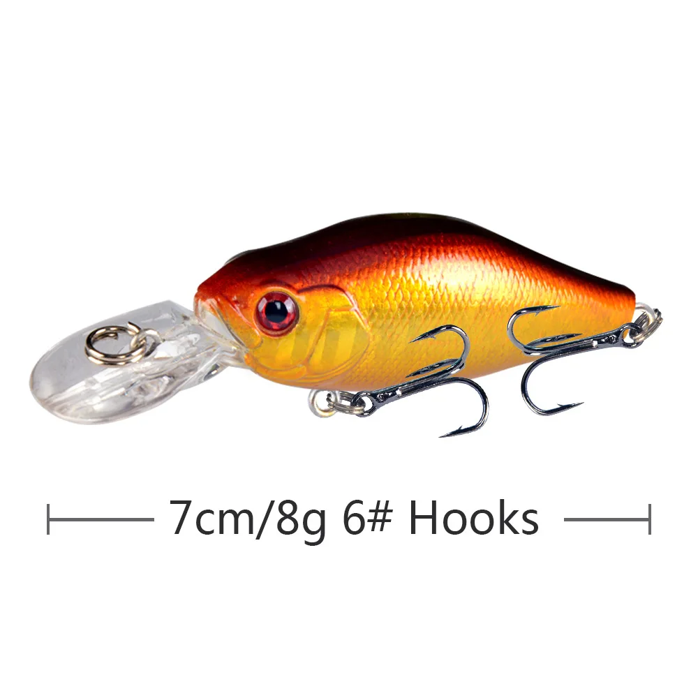 Señuelo de Pesca Artificial, cebo duro japonés de 7cm y 8g, anzuelo, Wobbler, Crankbait, 1 piezas - imagen 5