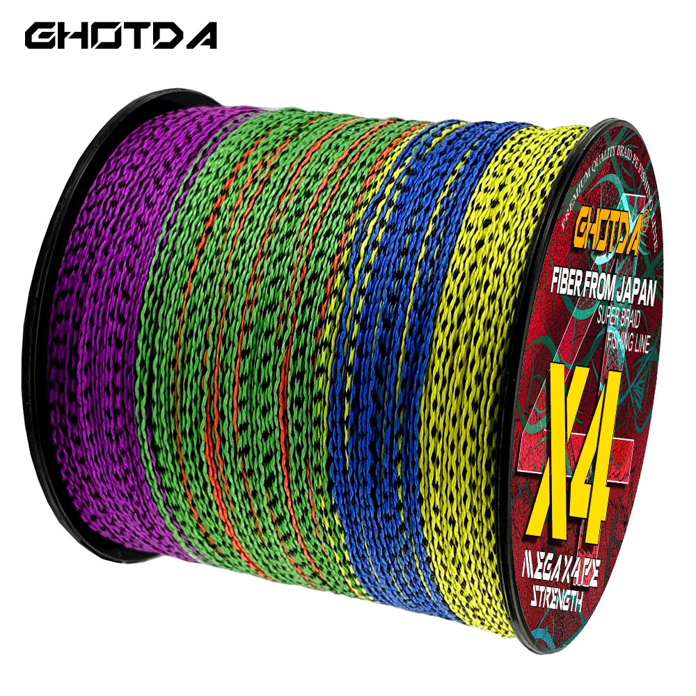 GHOTDA-sedal de Pesca de 4 hebras, cable Multifilamento trenzado de PE de 300M, 10-80lb, para Pesca de carpa, Mosca, línea de mar Multifilamento - imagen 2