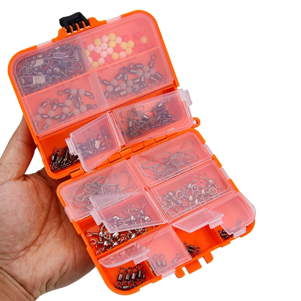 Kit de eslabones giratorios de pesca, accesorios de caja de aparejos, barril rodante, de 3 vías broche giratorio, Conector de línea de alta resistencia, 140 piezas - imagen 5