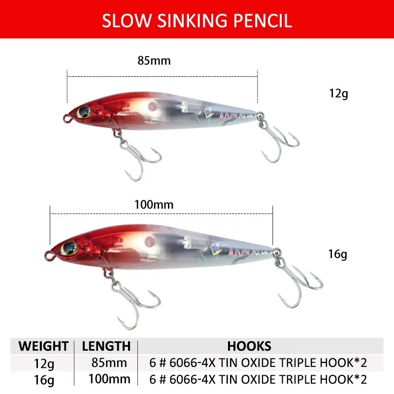 Cebo lápiz hundimiento lento lucio – Jerkbait Wobbler Flash - imagen 2