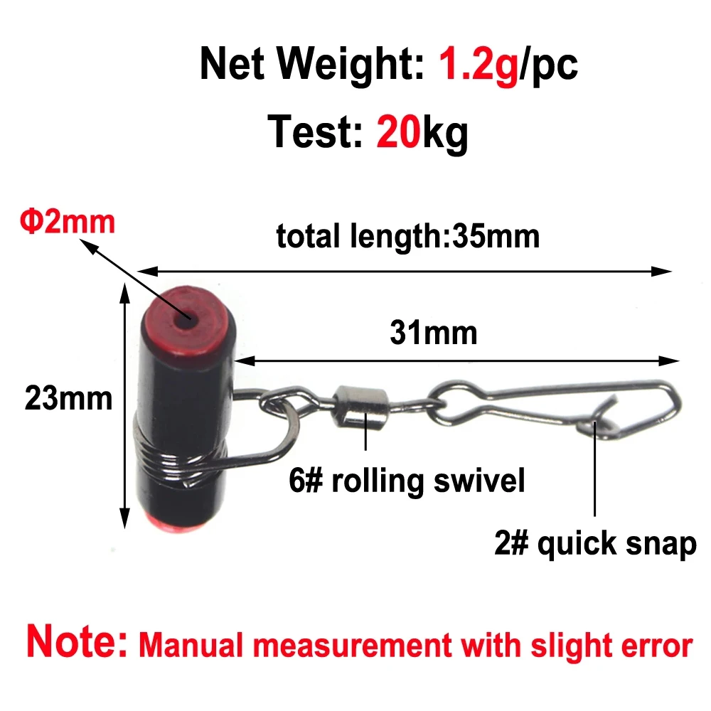 10 Uds. Equilibrio S/L antibobinado superior equilibrio de pesca en el mar cabeza giratoria de plástico transparente - imagen 4