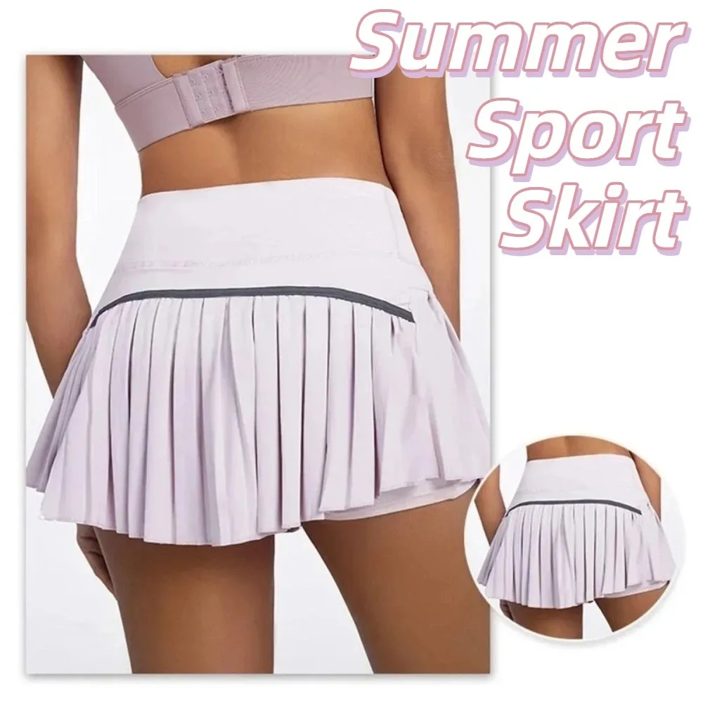 Falda deportiva de verano de cintura alta para mujer, faldas atléticas de Golf antigolpes de secado rápido, doble capa, cómodas - imagen 5