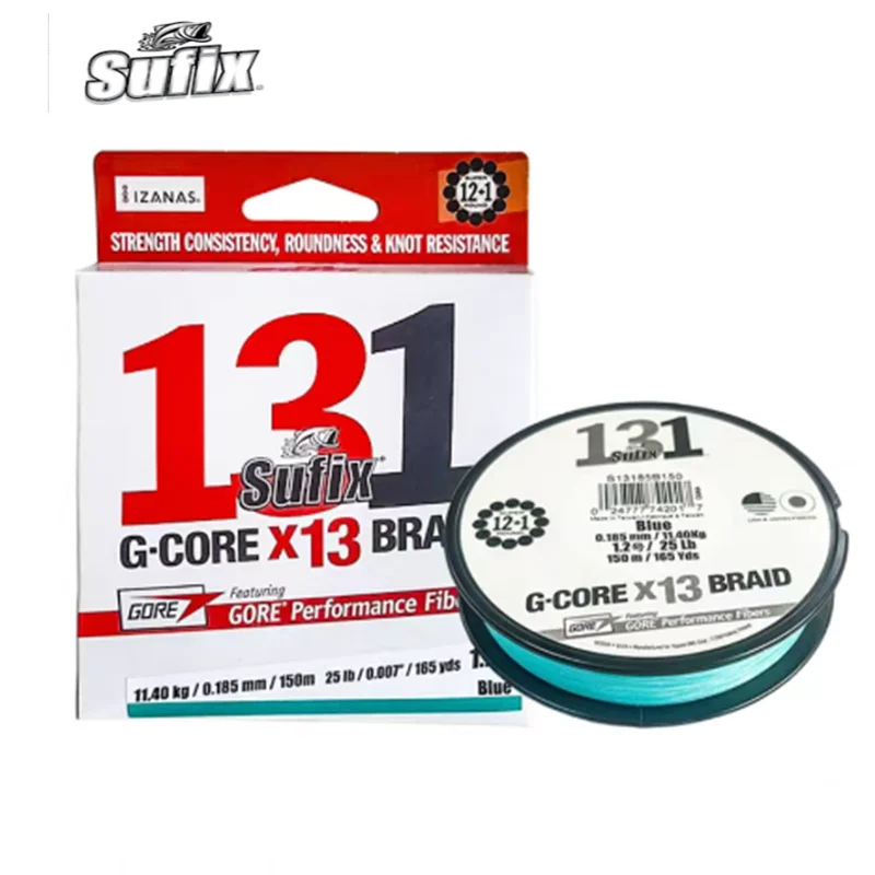 Línea de pesca trenzada SUFIX 131 X13 Original, línea de PE súper fuerte, 150m/300m, azul/verde/negro verde