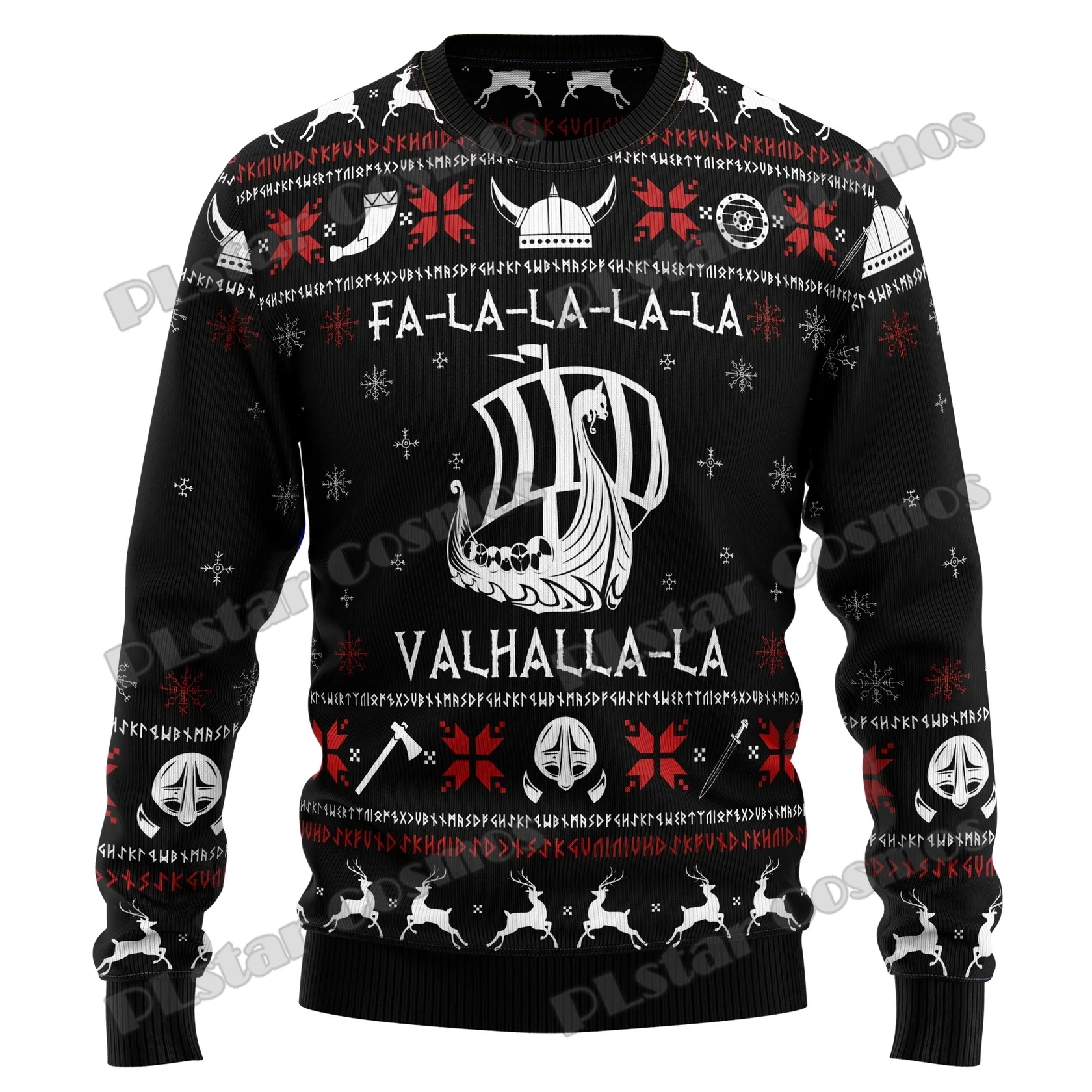 Jersey de punto informal Unisex, jersey con estampado 3D de calaveras, Valhalla fa-la-la y KMY08, Otoño e Invierno - imagen 5