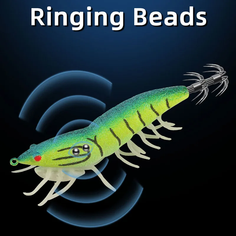 Anzuelo de calamar luminoso, Señuelos de pesca, plantilla de calamar de pie suave, simulación de silicona, cebo de pulpo, aparejos de pesca
