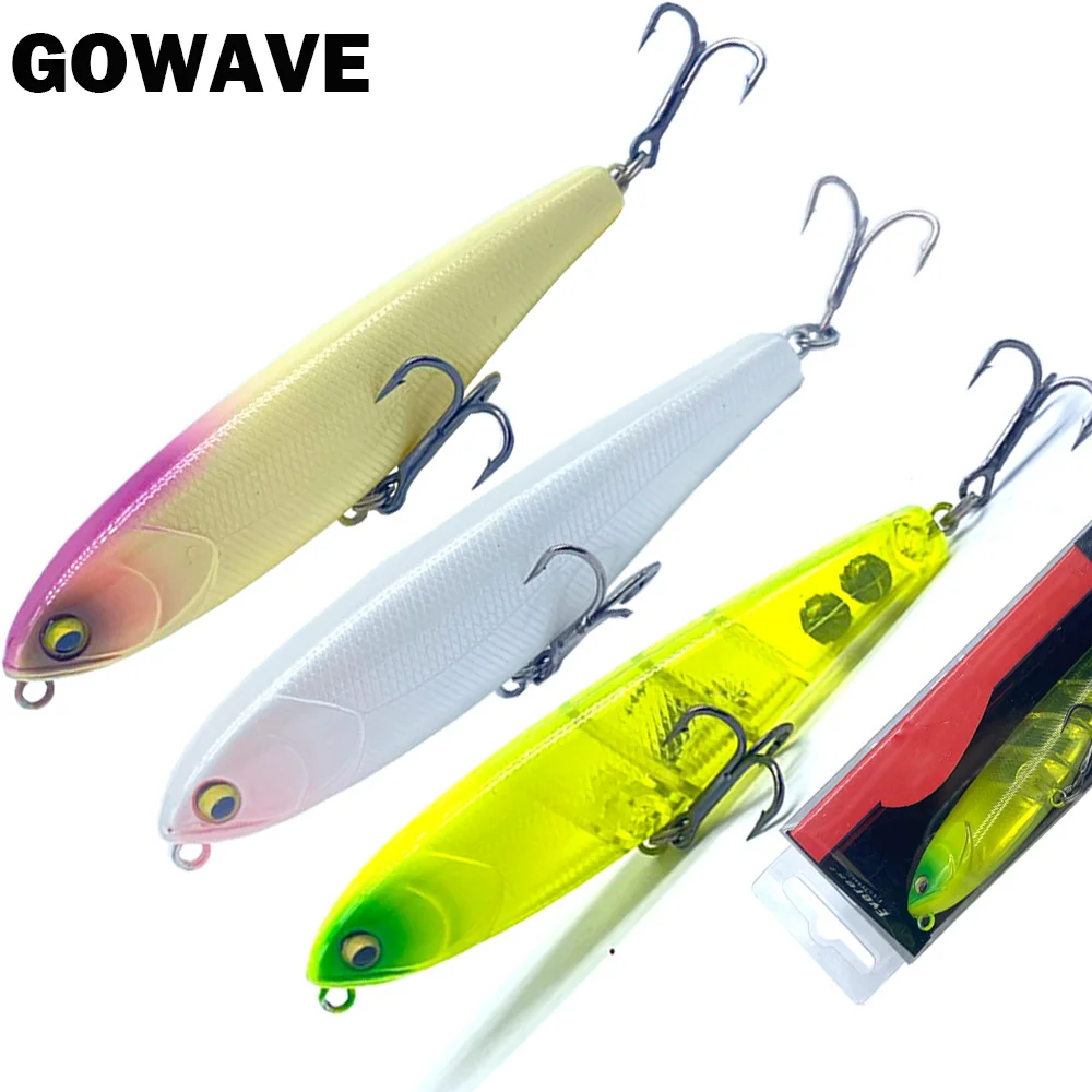 GOWAVE 96mm 13,5g Topwater lápiz señuelo superficie caminar el perro cebo duro Crankbait Wobblers para lubina Zander Pike pesca Bonnie - imagen 2