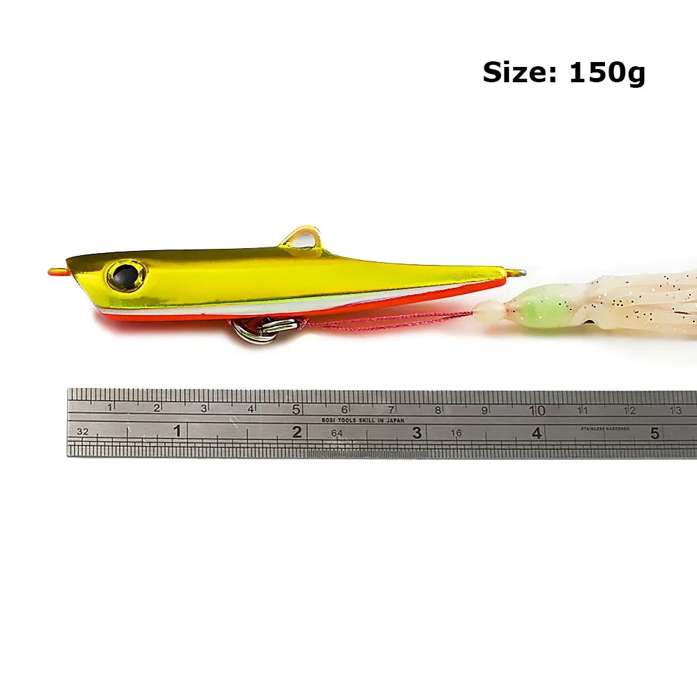 Countbass 150g 5,3 oz Inchiku Jigs con anzuelo de asistencia de pulpo, Jigging de calamar, señuelo de pesca de pargo de barco inferior de agua salada - imagen 2