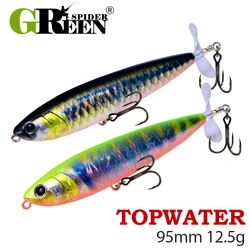 GREENSPIDE Señuelo Topwater con hélice para lubina