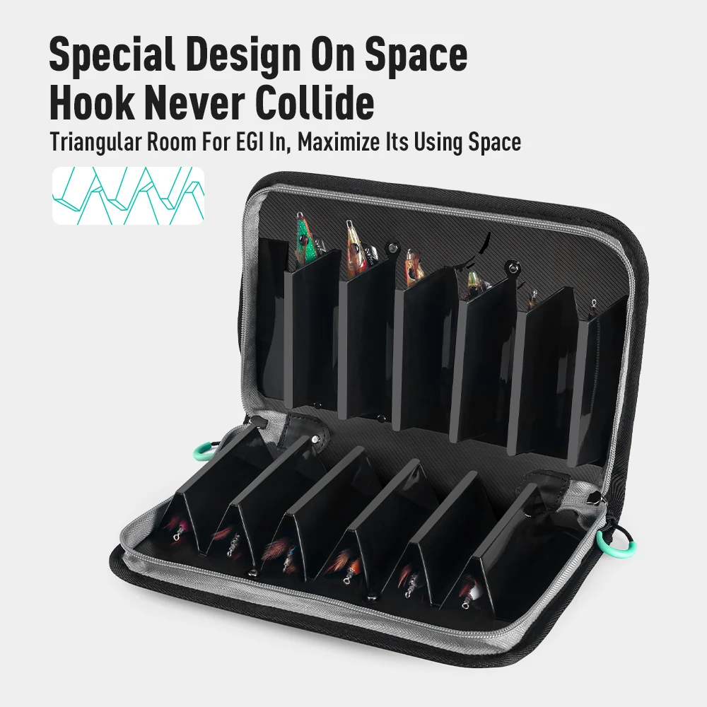 Bolsa de pesca Kingdom, bolsa de pulpo Egi, caja de almacenamiento de plantilla de calamar, 6/12/40 Uds., bolsa de señuelo duro, bolsa de aparejos de pesca de agua dulce y de mar - imagen 5