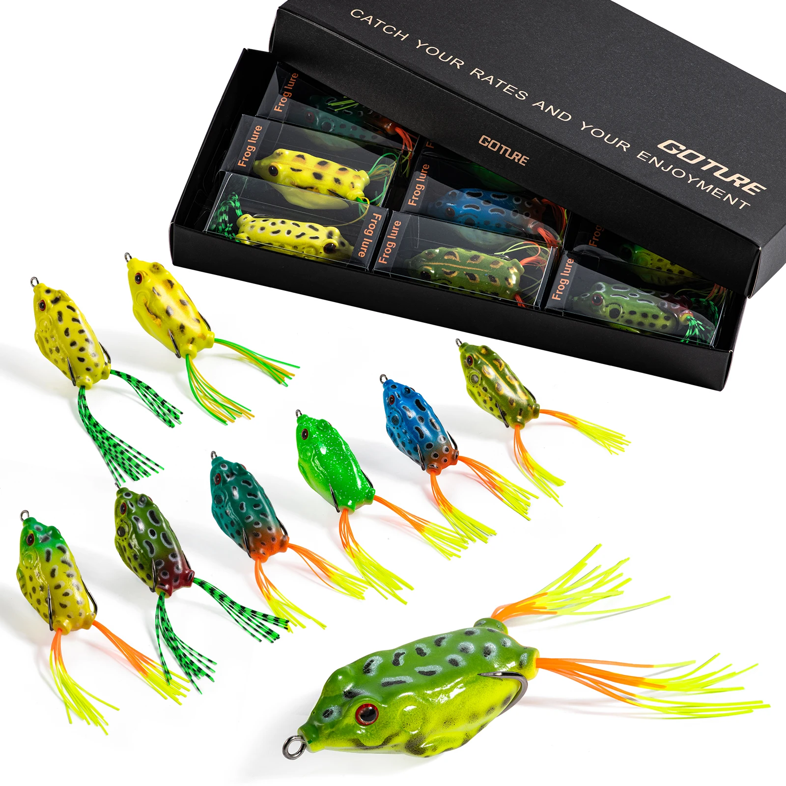 Goture Señuelo Ray Rana Topwater 55mm 12g – Cebo Tubo Suave Ojos 3D