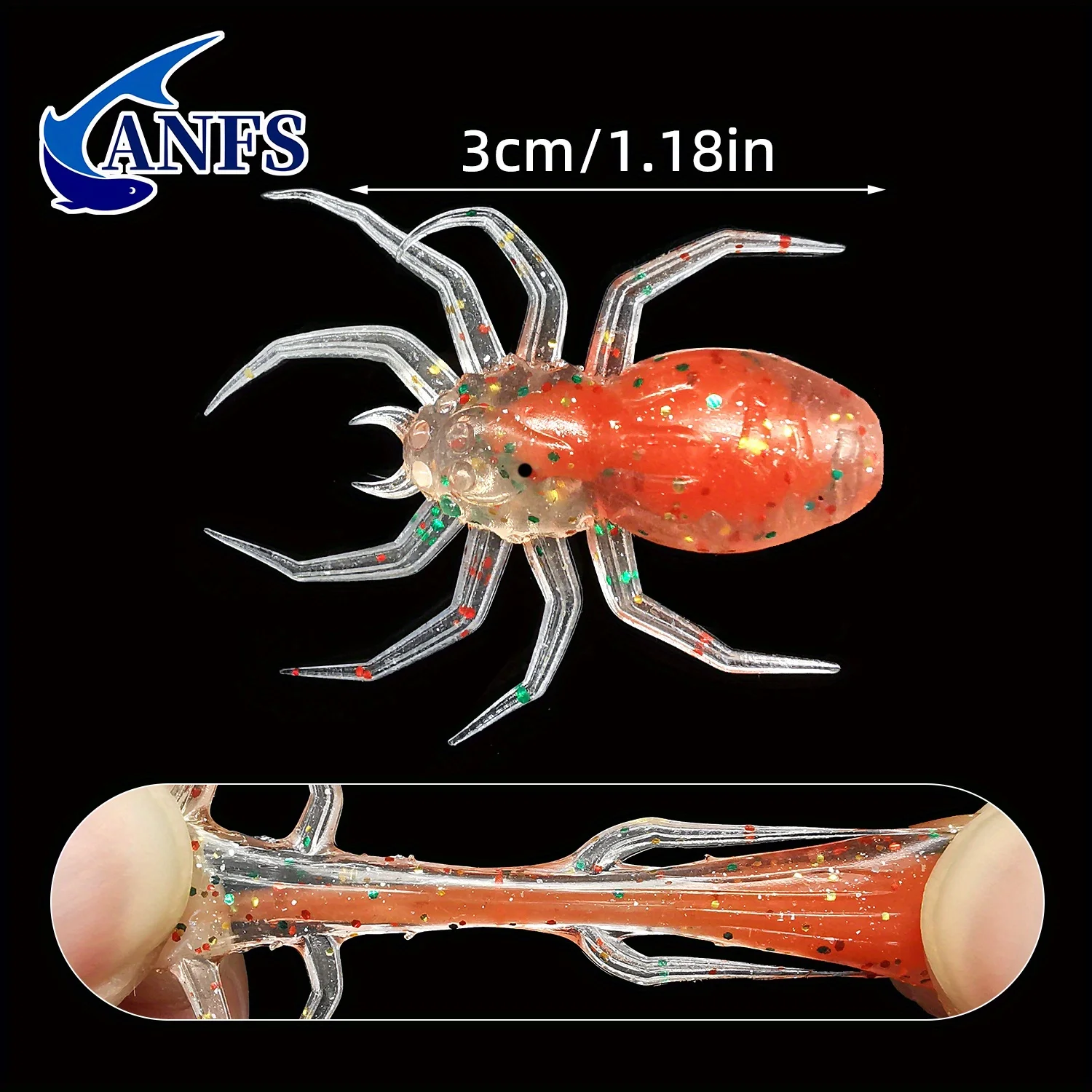 ANFS 15 Uds juego de señuelos de pesca-10 Uds cebo Artificial suave con 5 uds 1g gancho de plomo para pesca en agua dulce y salada - imagen 4