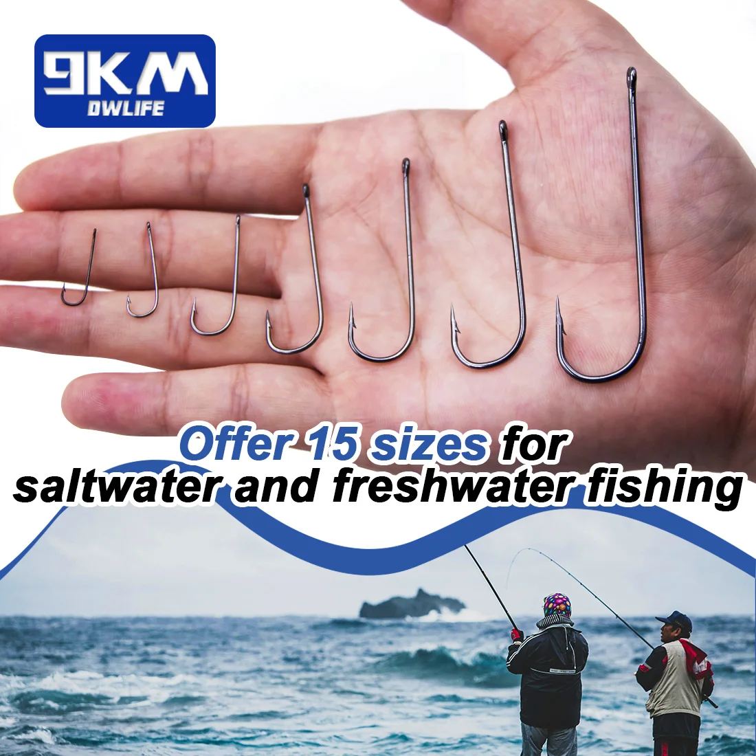 Anzuelos de pesca de vástago largo, anzuelos de púas Aberdeen, anzuelo de gusano de pesca de carpa de acero rico en carbono, aparejos de pesca Culter de agua dulce - imagen 5