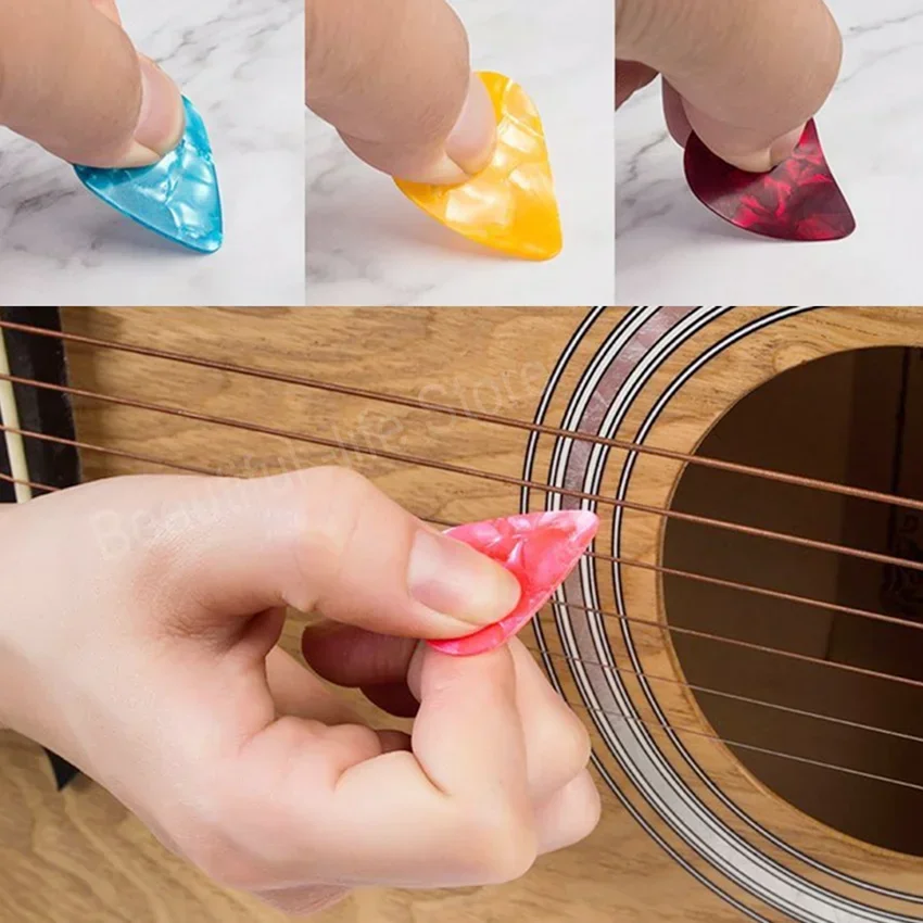 Púas acústicas para guitarra eléctrica, accesorios de Color aleatorio, Plectrum, celuloide, 0,46/0,71/0,96/1,2mm, 10 piezas, gran oferta
