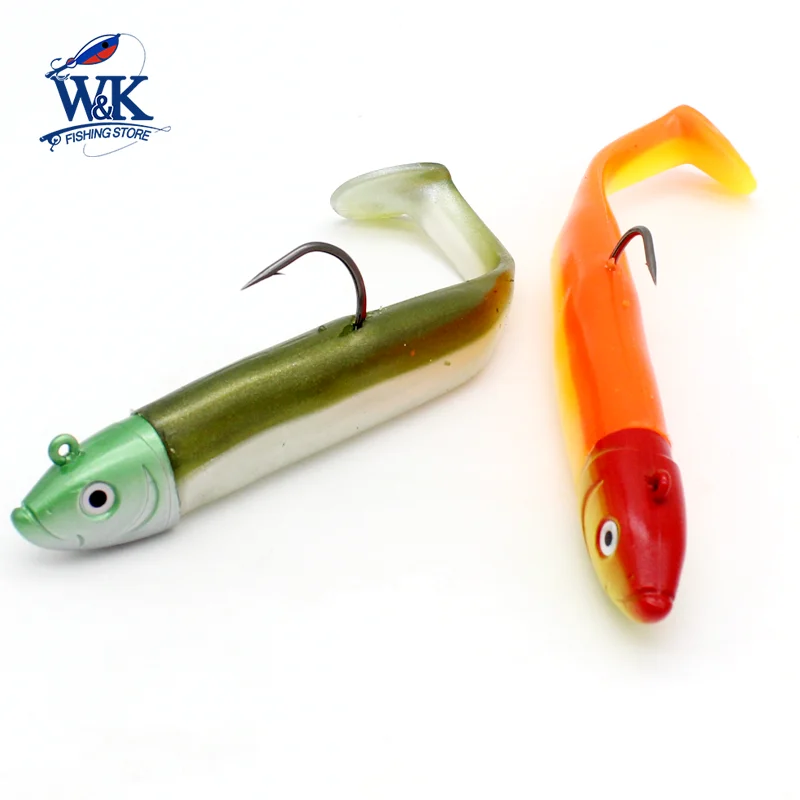 KIT de anzuelos de 15cm con cabeza de plantilla de 55g, señuelo suave de 4,5 pulgadas para pesca en barco, 5/0 anzuelos, atún para Sábalo, Swimbait de aguas profundas - imagen 5
